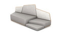 Sofa Edge mit zweiter Ebene in felsgrau