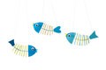 Bastelidee Fische mit Trinkhalmen