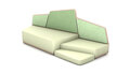 Sofa Edge mit zweiter Ebene in lindgrün