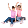 Rollbrett Outdoor mit 2 Kindern