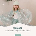 Tüll Cape mit Glitzer - mint