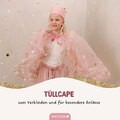 Tüll Cape mit Glitzer - rosa
