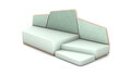 Sofa Edge mit zweiter Ebene in eisblau