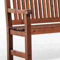 Holzsitzbank mit Armlehnen - Detailausschnitt