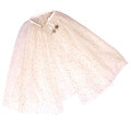 Tüll Cape mit Glitzer - beige