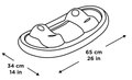 Schaukelschale mit Abmessungen