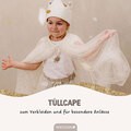 Tüll Cape mit Glitzer - beige