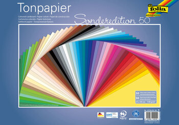 Produktbild von Tonpapier-Mix 130 g/m² 35 x 50 cm, 50 Farben, 50 Bogen