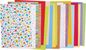 Produktbild von Vario-Karton Punkte & Streifen-Mix 300 g/m² 35x 50 cm, 30 Bogen