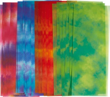 Produktbild von Laternenzuschnitte aus Transparentpapier 115 g/m², Nebel, 4-fbg. sort., L50 x B20 cm, 30 Bogen