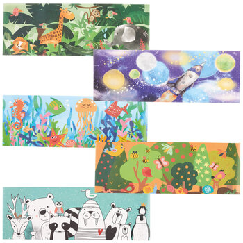 Produktbild von Laternenzuschnitte aus Transparentpapier 115 g/m², 5 Motive, L 50 x B 20 cm, 30 Bogen