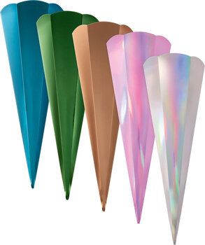 Produktbild von Metallic Schultüten-Rohlinge 400 g/m², farbig sortiert, 5er-Set