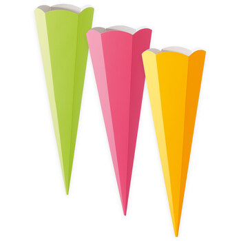 Produktbild von Neon Schultüten-Rohlinge 370 g/m², farbig-sortiert, 3er-Set