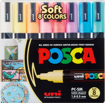 Produktbild von UNI POSCA Marker Pastell medium, 1,8 - 2,5 mm