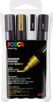 Produktbild von UNI POSCA Marker Metallic medium 1,8 - 2,5 mm, 4er-Etui