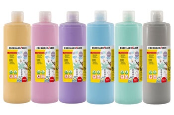 Produktbild von EFA-Fingerfarbe Pastell 6 Flaschen mit 750 ml in 6 Farben
