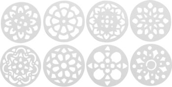 Produktbild von 8 Mandala-Schablonen, ø 14 cm aus Kunststoff