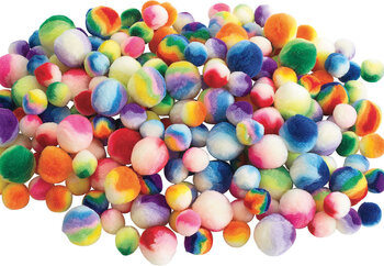 Produktbild von Regenbogen-Pompons ø 2,5 und 4 cm 180 Stück