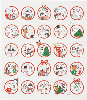 Produktbild von Sticker Adventskalenderzahlen  Spaß am Nordpol, ø 4 cm, 1 Blatt