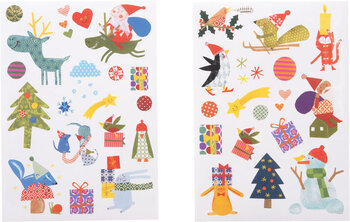 Produktbild von Sticker-Set Weihnachtsmotive H 1,5 - 7,5 cm, 6 Blatt
