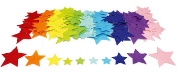 Produktbild von Filzsterne selbstklebend 10 Farben ø 2,5 - 7 cm 150 Stück