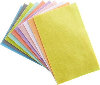Produktbild von Bastelfilz Pastell, 10 Farben L 30 x B 20 cm, 10 Bogen