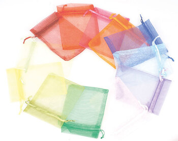 Produktbild von Organzasäckchen Regenbogen 9,5 x 12 cm 12 Stück