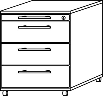 Produktbild von Rollcontainer mit 4 Schüben