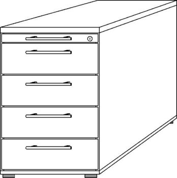 Produktbild von Standcontainer mit 5 Schüben