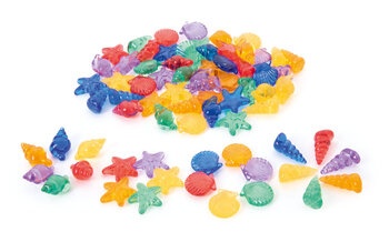 Produktbild von Transparente bunte Muscheln 72 Stück