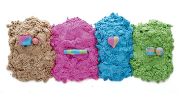 Produktbild von Kinetic Sand Superset 5 kg natur + je 1,8 kg pink, blau, grün