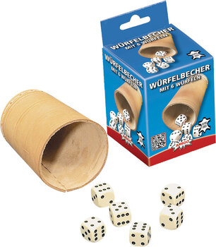 Produktbild von Würfelbecher mit 6 Würfeln 