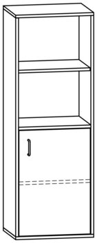 Produktbild von PROLINE Kombinationsschrank, B 53,1 x H 150 x T 40 cm, PG1
