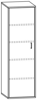 Produktbild von PROLINE Türschrank, B 53,1 x H 175 x T 60 cm, PG1