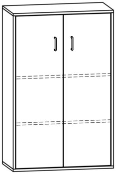 Produktbild von PROLINE Türschrank, B 80 x H 125 x T 40 cm, PG1