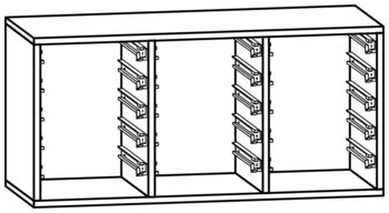 Produktbild von PROLINE Schrank für Kunststoffkisten, B 104,2 x H 50 x T 40 cm, PG1