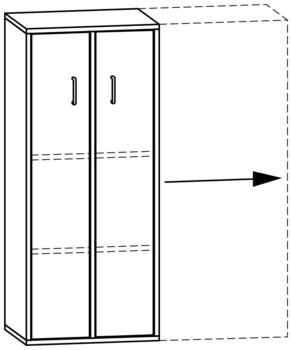 Produktbild von PROLINE Ausgleichs-Türschrank, B 53 - 104,2 x H 125 x T 40 cm, PG1