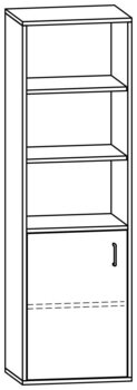 Produktbild von PROLINE Kombinationsschrank, B 53,1 x H 175 x T 40 cm, PG2