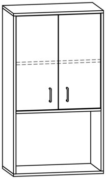 Produktbild von PROLINE Kombinationsschrank, B 70,1 x H 125 x T 40 cm, PG2