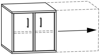 Produktbild von PROLINE Ausgleichs-Türschrank, B 53 - 104,2 x H 50 x T 60 cm, PG2