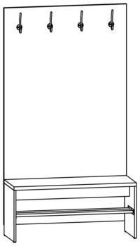 Produktbild von Personalgarderobe mit Bank, B 100 x H 175 x T 40 cm, PG1