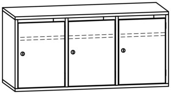 Produktbild von PROLINE Personalschrank, B 104,2 x H 50 x T 40 cm, PG1