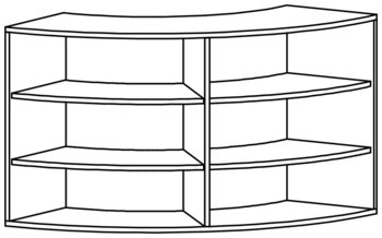 Produktbild von PROLINE Segmentschrank 1/4, B 141,4 x H 75 x T 40 cm, PG2