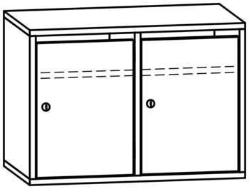 Produktbild von PROLINE Personalschrank, B 70,1 x H 50 x T 40 cm, PG2