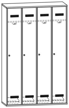 Produktbild von Personalspind, B 108,5 x H 175 x T 40 cm, PG2