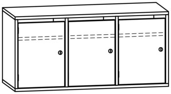 Produktbild von PROLINE Personalschrank, B 104,2 x H 50 x T 40 cm, PG2