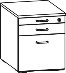 Produktbild von DESKLINE Rollcontainer, B 43,6 x H 54,5 x T 60 cm, PG1