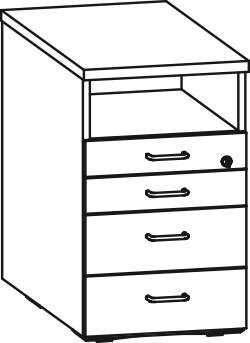 Produktbild von DESKLINE Standcontainer, B 43,6 x H 72,3 x T 80 cm, PG1