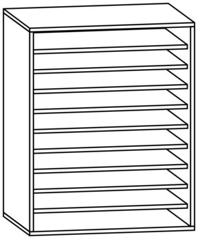 Produktbild von PROLINE Papier-Regalschrank, B 80 x H 100 x T 60 cm, PG1