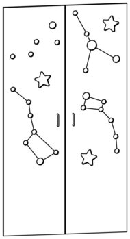 Produktbild von Stern-Türen-Set (T4) für Liegepolster- und Wäsche-Schränke mit B 111 cm, PG1